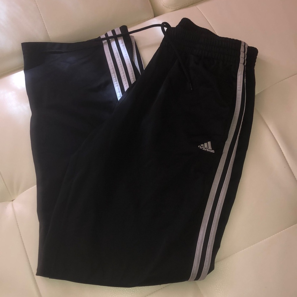 Adidas black white lounge gym workout jog athletic